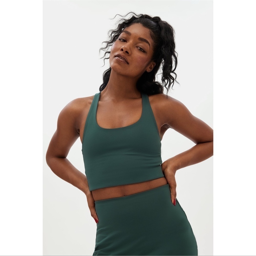 GIRLFRIEND COLLECTIVE Paloma Racerback Sports Bra In Moss